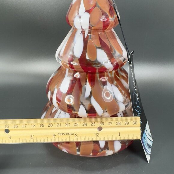 Zorza Glassworks Poland Christmas Tree 9inch Glass Tree New With Tag Hollow VTG - Picture 3 of 11